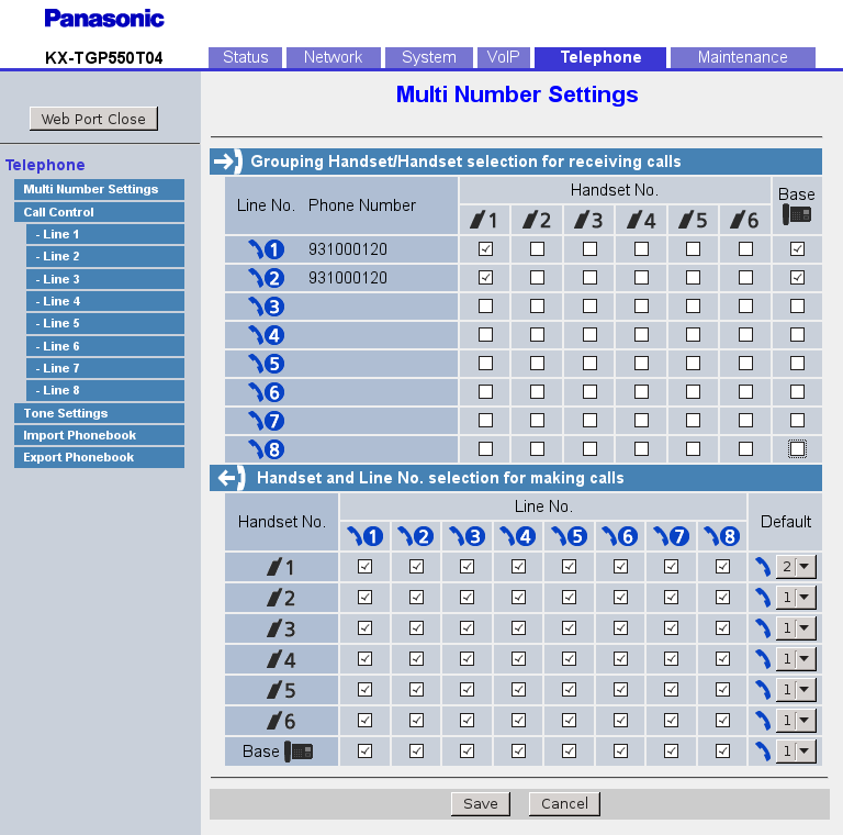  configuración Teléfonos DECT panasonic