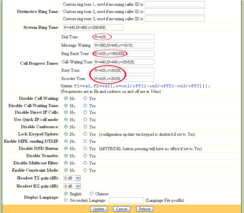 opciones avanzadas del telefono voip