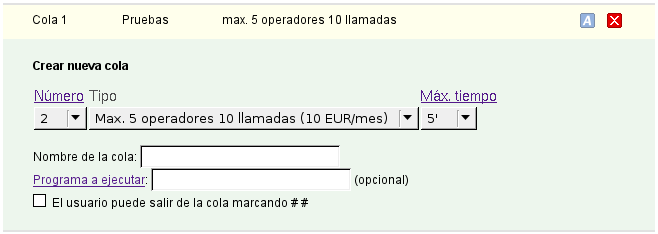 cola de llamadas alta