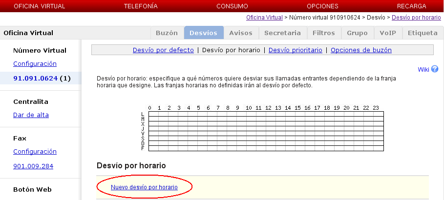 desvio por horario