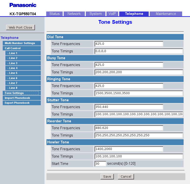 ajsutes tonos teléfonos DECT panasonic