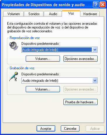 control del sonido para softphone para windows