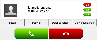 llamada entrante softphone