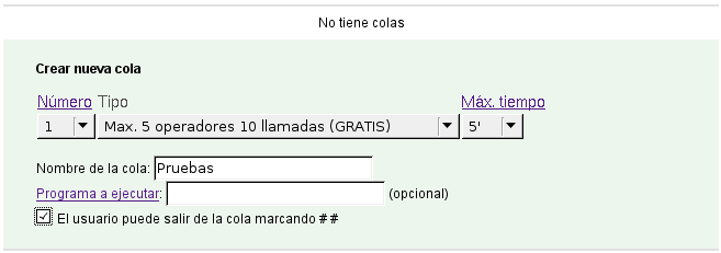 alta cola de llamadas