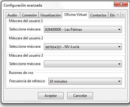 configuracion del softphone