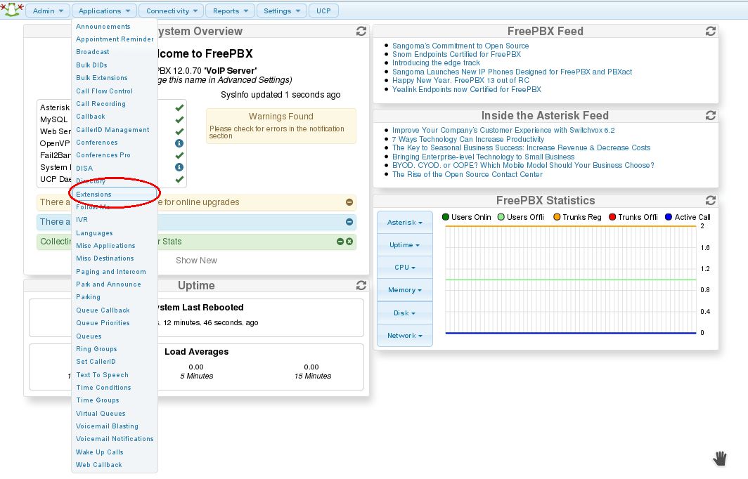 centralita freepbx