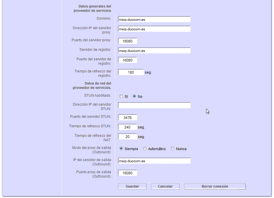 Ajustes avanzados gigaset