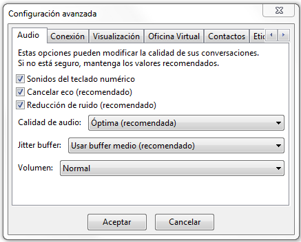 configuracion del softphone