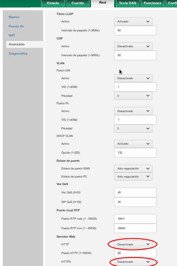 Configuración Yealink T21P