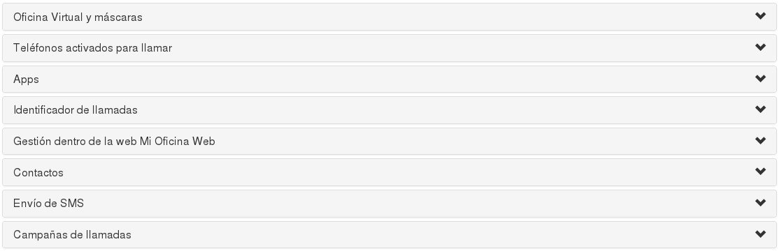 Secciones de permisos de usuario