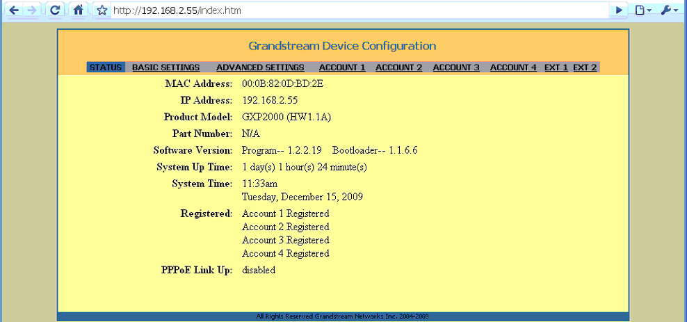 Grandstream Firmware GXP2000