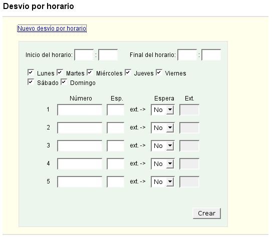 desvio por horario